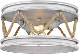 1048-fm Golden Lighting Nautical Ceiling Light Gray Metal Rope Beach Coastal Cottage Decor 14 Inch X 7