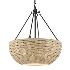 1073-4p Golden Lighting Hathaway 4 Light 20 Inch W Pendant - Black