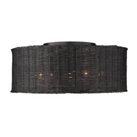 1084-5fm Golden Lighting Bw Erma 5 Light 22 Inch W Semi-flush Drum - Black