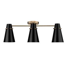 2122-3sf Golden Lighting Reeva 3 Light 29 Inch W Semi-flush Linear - Black