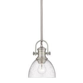 3118-m1l Golden Lighting Hines 1-light Pewter Mini Pendant With Seeded Glass