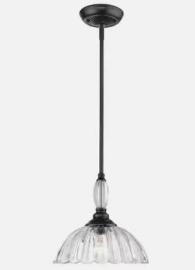 6952-mblk-clr Golden Lighting Audra 1-light Pendant Matte Black/clear Glass -
