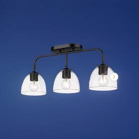 6958-3sfblk-blk-clr Golden Lighting Roxie 3 Light Semi-flush Bk/bk/clear -