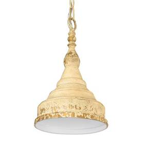 Golden Lighting 726084307933 Wellsly 110-watt 1 Light Antique Tea Stone Pendant With