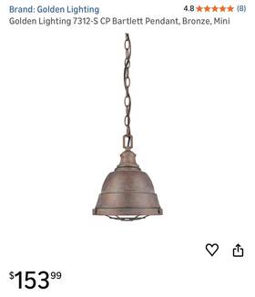 7312-scp Golden Lighting Bartlett Mini Pendant Copper Patina 7312-s Cp 1 Piece 11c