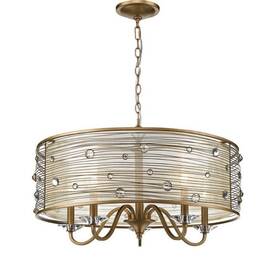 Golden Lighting 844375043091 Joia 5-light Peruvian Gold Chandelier Light/sheer Filigree#10