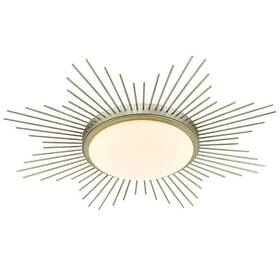 9126-fm24 Golden Lighting Kieran 24 Inch 1-light White Gold Opal Glass Led Flush Mount