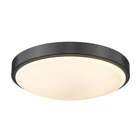9128-fm13 Golden Lighting Op Gabi 12inch.w Led Flush Mount Bowl Black