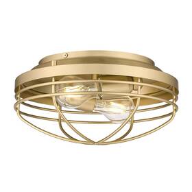 9808-fm Golden Lighting - Two Light Flush Mount Seaport In