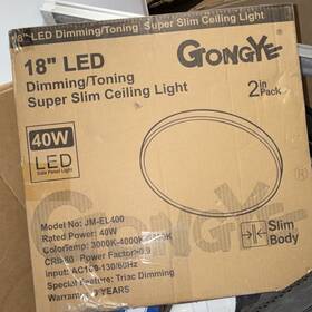 Jm-el400 Gongye 18 Inch Led Dimmable Slim Ceiling Light White 40w Round 2 Pack