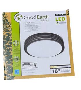 Good Earth 755284019506 Lighting Majestic 1-light 11-in Matte Black Led Flush Mount Light