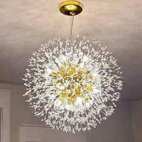 Goomavi 725217082280 Modern Firework Gold Crystal Chandeliers Sputnik Dandelion Chandelier