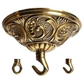 Grcery 037936008213 5.43 Inches Diameter Heavy Duty Brass Light Canopy Kit With Hooks Antique Ch