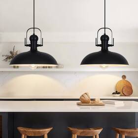 G-vin15-bl-2p Guihualove Black Pendant Lights Kitchen Island 2 Pack Dome Light 13.8 Inch W