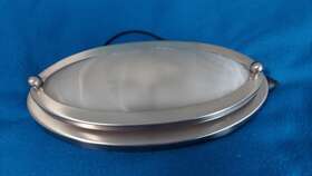 Gs55am558xyz1 Gustafson Used Oval Shape Satin Nickel Rv Ceiling Light 12v Leds