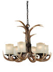 H0016 Faux Lodge Country Lighting Antlers Cabin Light Vaxcel Black Yoho Walnut
