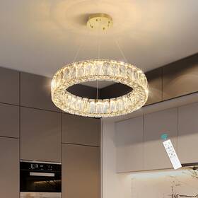 B0f5pz2z6b Haixiang Modern Crystal Chandelier Dimmable Led 16 Inch Ring Pendant Lights