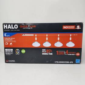 Halo 080083190140 Quicklink 4 Inch Selectable 5 Cct Canless Splay Downlight Led Recessed Pack