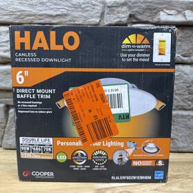 5cct Halo 080083258987 6 Inch Canless Recessed Led Downlight 900/1200lm D2w 120v Dm