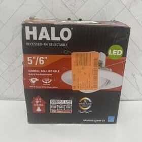 Halo 080083888481 Recess Downlight Led 5/6 Inch Open Box Gimbal Adjustable Bulb Trim Replacement