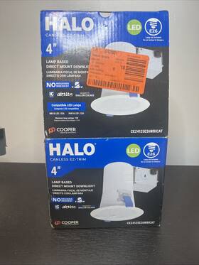Cez4125gu10wbicat Halo Recessed Light Canless Cez 4 Inch White Ez-trim