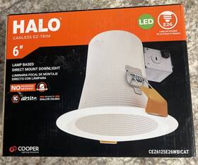 Cez6125e26wbicat Halo 6 Inch White Recessed Light Canless Ez-trim E26 Lamp-based Direct Mount New