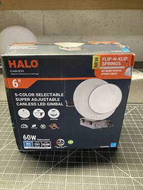 Halo Hla609fs5 6 Inch Canless Led Gimbal Light 5-color Selectable 60w New