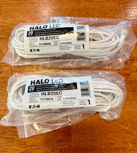 Hlb20ec Halo Lot Of 2 Hlb 20-ft Extension Cord For Wiz Downlights Plenum Rated- New