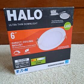 Hlb6099301emwr Halo Ultra Thin Downlight 6 Inch Ceiling Recessed Light Dimmable 3000