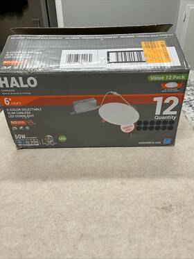 Hlbe6099301emwr Halo 12-pk - New Construction/remodel 6 Inch Slim Canless Led Recessed Light Kit