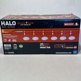 Halo Hlbql6099fse010-6pk Quicklink 6 Inch 2700-5000k Canless Led Recessed Low Voltage Light Kit 6pk