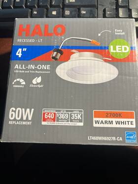 Lt460wh6927r-ca Halo 4 Inch All In One Led Recessed Light Trim At 90 Warm White