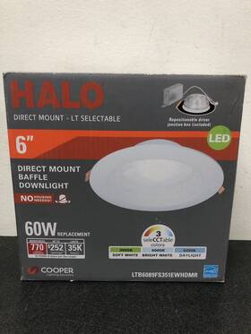 Ltb6089fs351ewhdmr Halo 6 Inch Selectable Cct Integrated Led Recessed Light Dimmable Trim