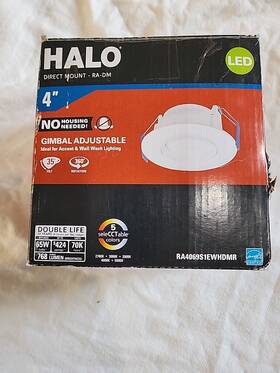 Ra4069s1ewhdmr Halo Ra 4 Inch Adjustable Cct Canless Dimmable Integrated Led Recessed Light Kit