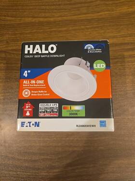 Rld4069301ewhr Halo 4 Inch White Coilex Deep Baffle Downlight Dimmable Recessed Retrofit Kit