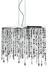 444475 Hampton 4 Chandelier Niagara Light Crystals Chrome Waterfall Bay Black