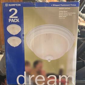 7314-714 Hampton Flushmount Fixture 2 Pack Swirled Opaque Glass White Indoor
