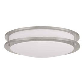 Hampton Bay 046335109827 Flaxmere 14 Inch Brushed Nickel Dimmable Led Flush Mount Ceiling Light With