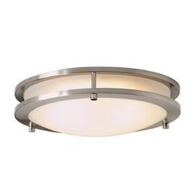 Hampton Bay 046335126077 Flaxmere 12 Inch Brushed Nickel Led Flush Mount Ceiling Light
