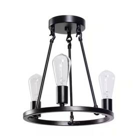 Hdp00007 Hampton Bay 053393000072 Stratton 14 Inch 3-light Black Semi-flush Mount