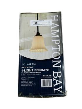 1001409264 Hampton Bay 1-light Oil Rubbed Bronze Mini Pendant With Frosted White Shade