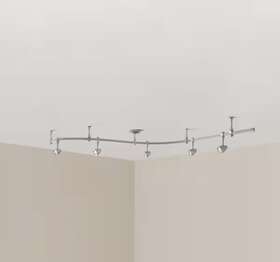 1002 Hampton Bay 081 950 New-hampton 8 Ft. 5-light Silver Integrated Led Flex Track Lighting Kit New