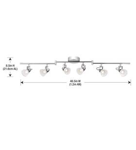 1002351327 Hampton Bay 6-light Led Directional Track Fixture Chrome Dimmable 46.5 In