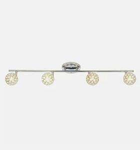 1002432752 Hampton Bay 4 Light Chrome Fixed Track Lighting Kit Bar New
