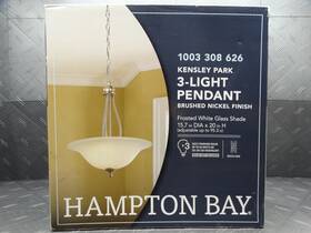 1003308626 Hampton Bay Kensley Park 3-light Brushed Nickel Pendant