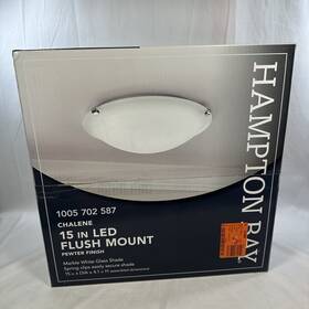 1005702587 Hampton Bay Chalene 15 Inch 1-light Pewter Clip Integrated Led Flush Mount