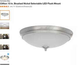 1005758013 Hampton Bay Clifton 13in Led Color Changing Flush Mount Light