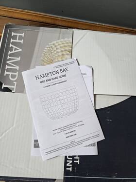 100705389 Hampton Bay Cayman 3-light Flushmount Ceiling Fixture White Wood Metal