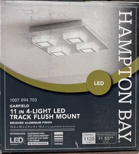 100789473 Hampton Bay Garfield 11 In 4-light Led Track Flush Mount Ceiling Light