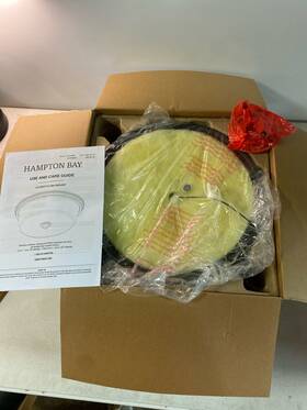 1010hbmb Hampton Bay Manor 13 Inch Black Flush Mount Ceiling Light With Clear Glass